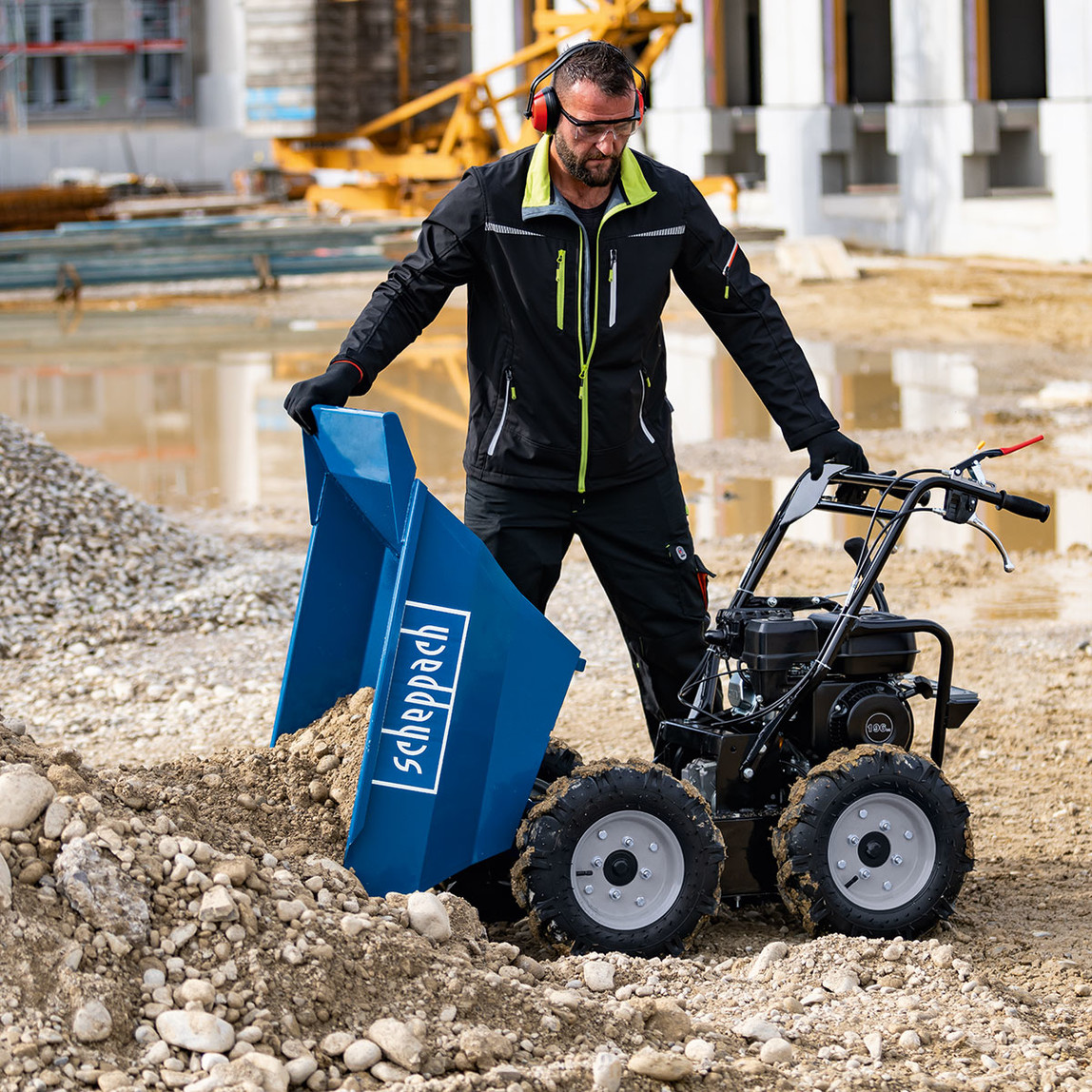    Scheppach DP3000 Benzinli Mini Dumper 4x4 5.6 Hp 300 kg Kapasiteli 