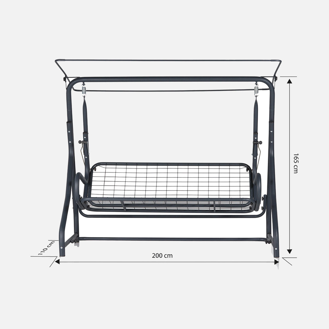    Erinöz Olea 3 Kişilik Yatarlı Bahçe Balkon Teras Salıncağı - Yeşil Çizgili  