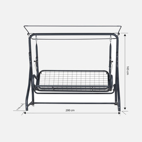 Erinöz Olea 3 Kişilik Yatarlı Bahçe Balkon Teras Salıncağı - Yeşil Çizgili 