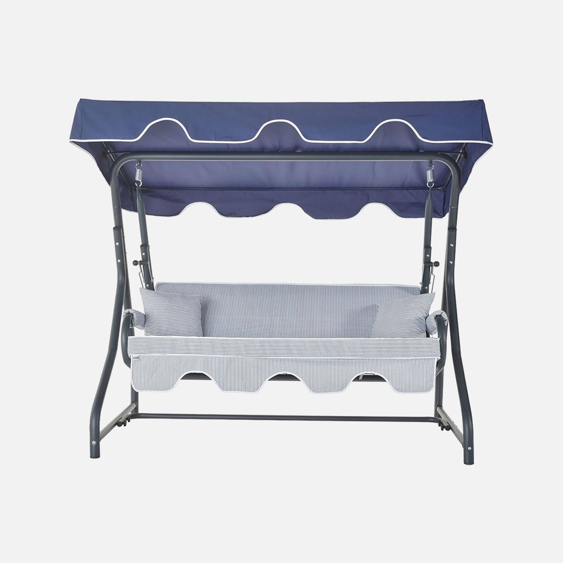    Erinöz Olea 3 Kişilik Yatarlı Bahçe Balkon Teras Salıncağı -Lacivert Çizgili  
 