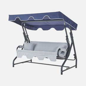 Erinöz Olea 3 Kişilik Yatarlı Bahçe Balkon Teras Salıncağı -Lacivert Çizgili  
