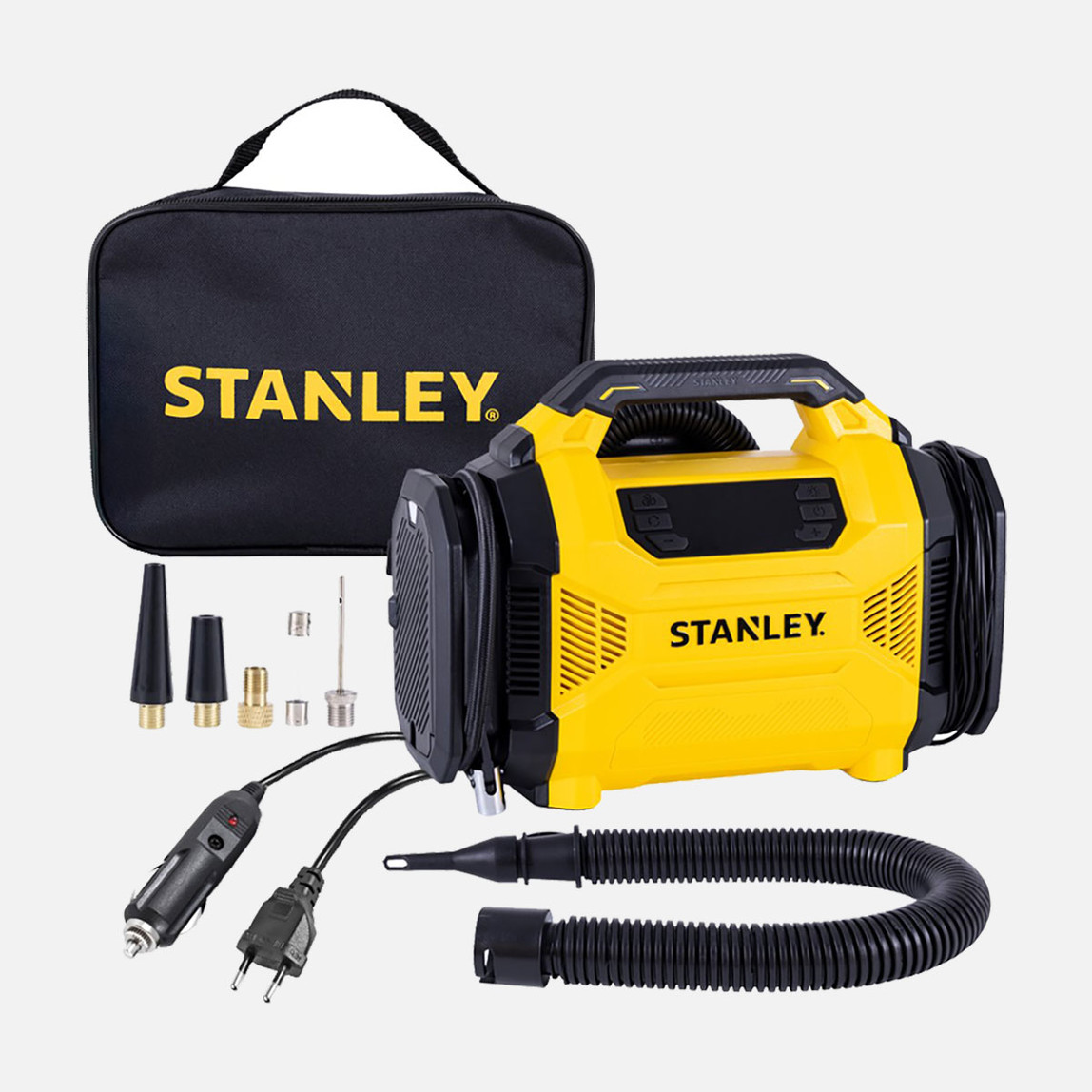    Stanley SXIF3501 12Volt/220Volt 150 PSI Dijital Basınç Göstergeli Lastik ve Yatak Şişirme Pompası 