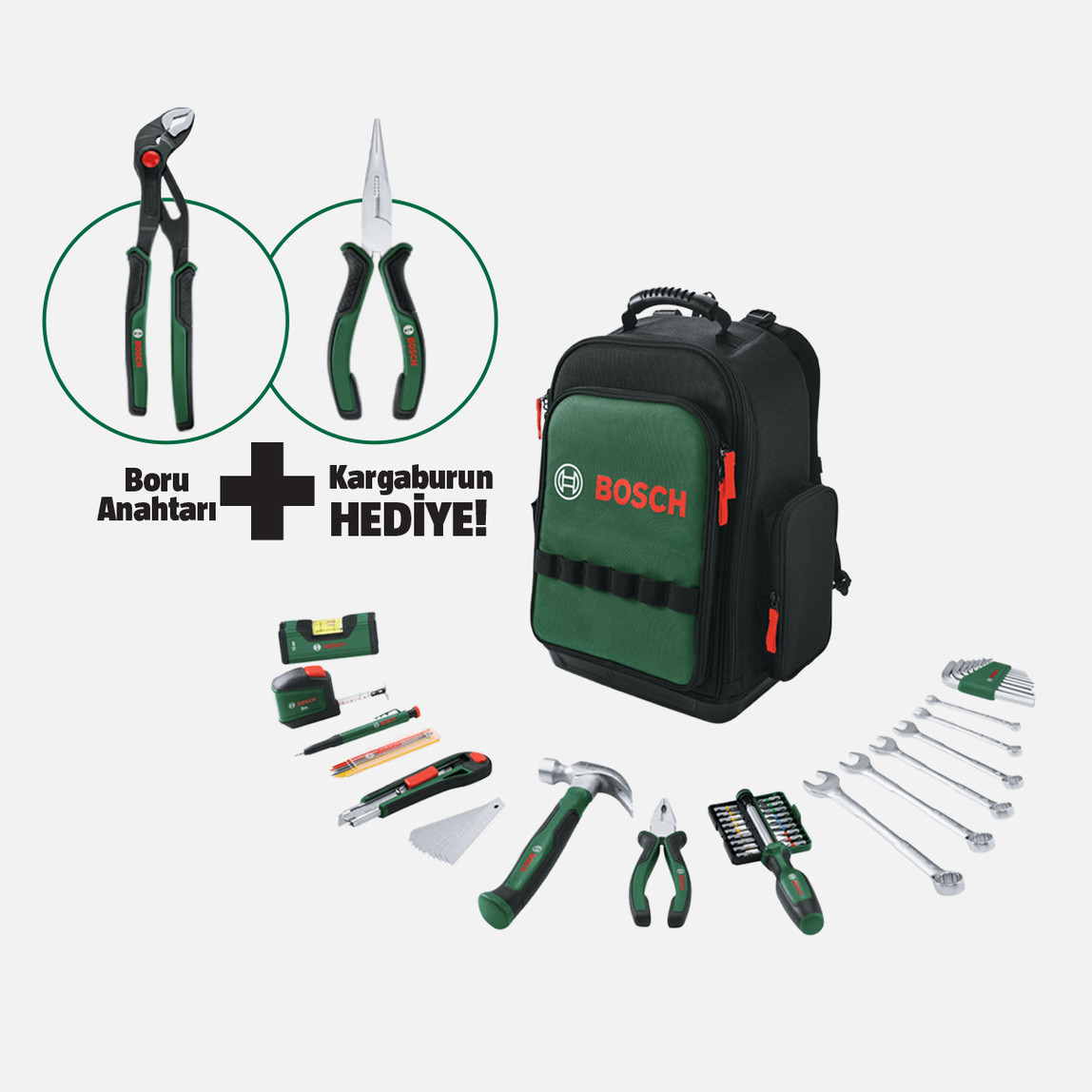    Bosch El Aleti Sırt Çantası Seti 60 Parça-1600A02ZA1 
