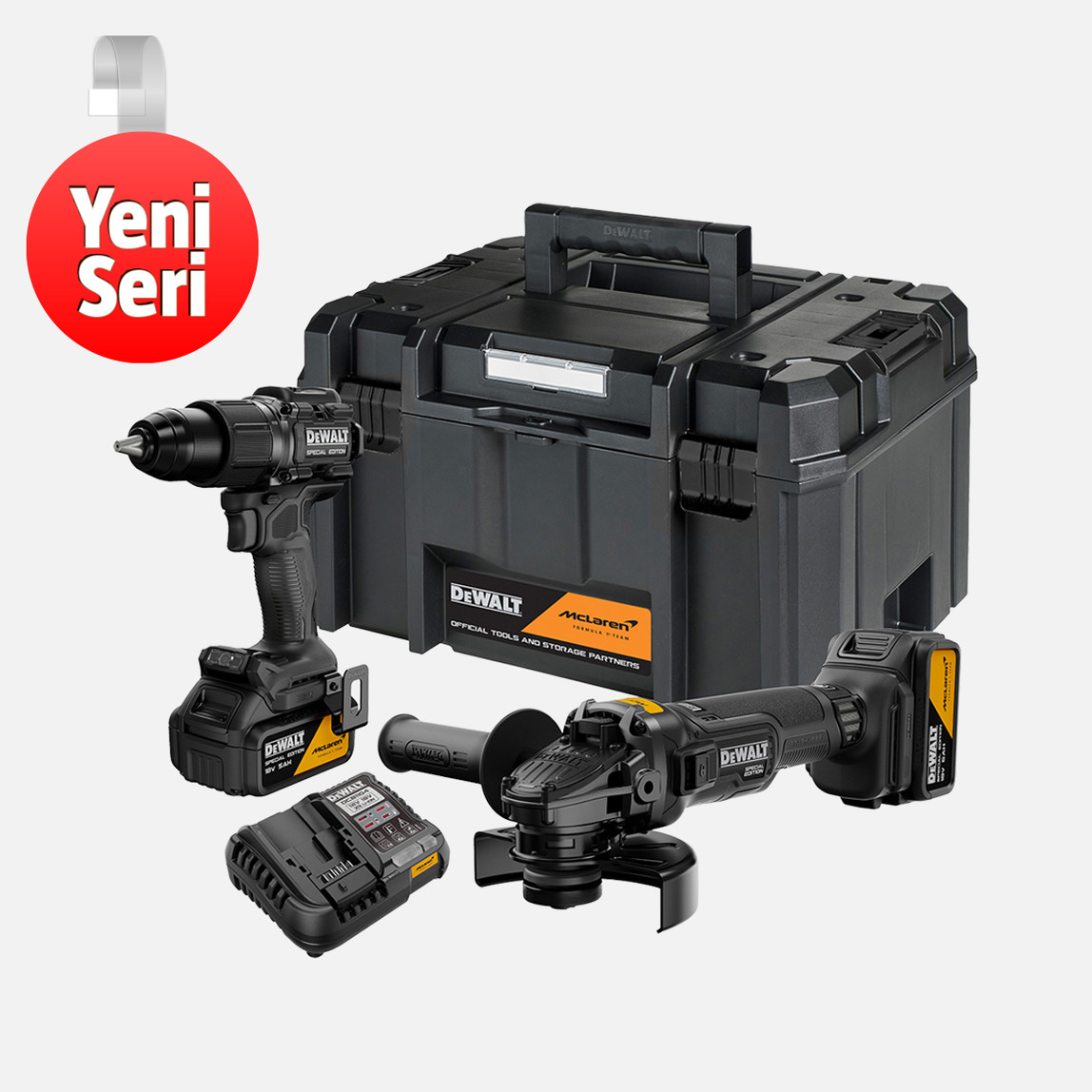    Dewalt Dck2223Mp2T-Qw Mclaren İkili Set + 2X5Ah Akü Set (Matkap + Taşlama) 