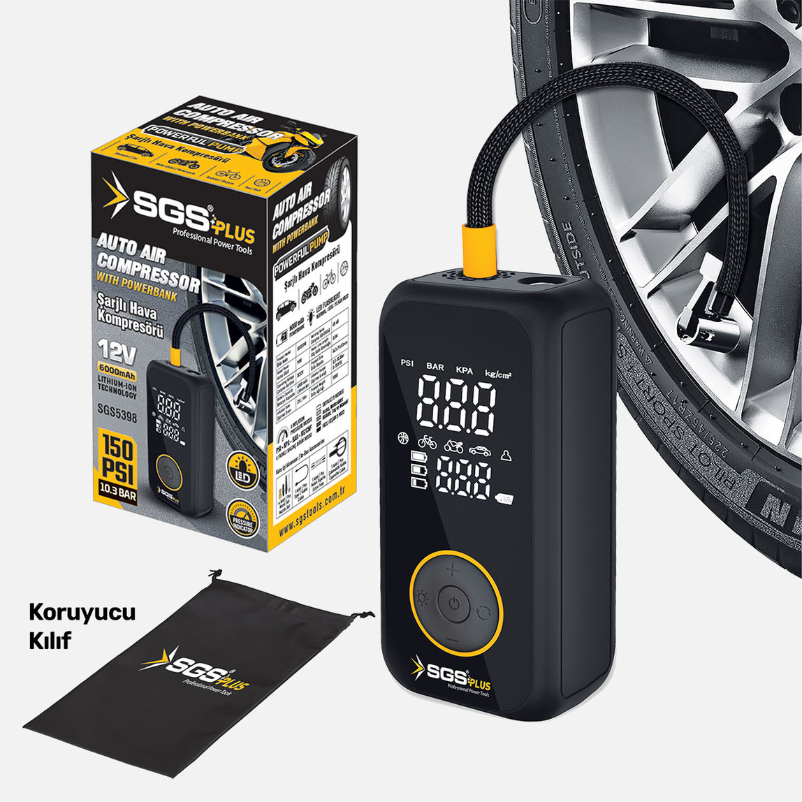    Sgs SGS5398 Şarjlı Hava Kompresörü 