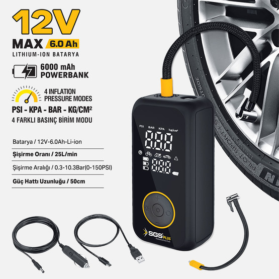 Sgs SGS5398 Şarjlı Hava Kompresörü