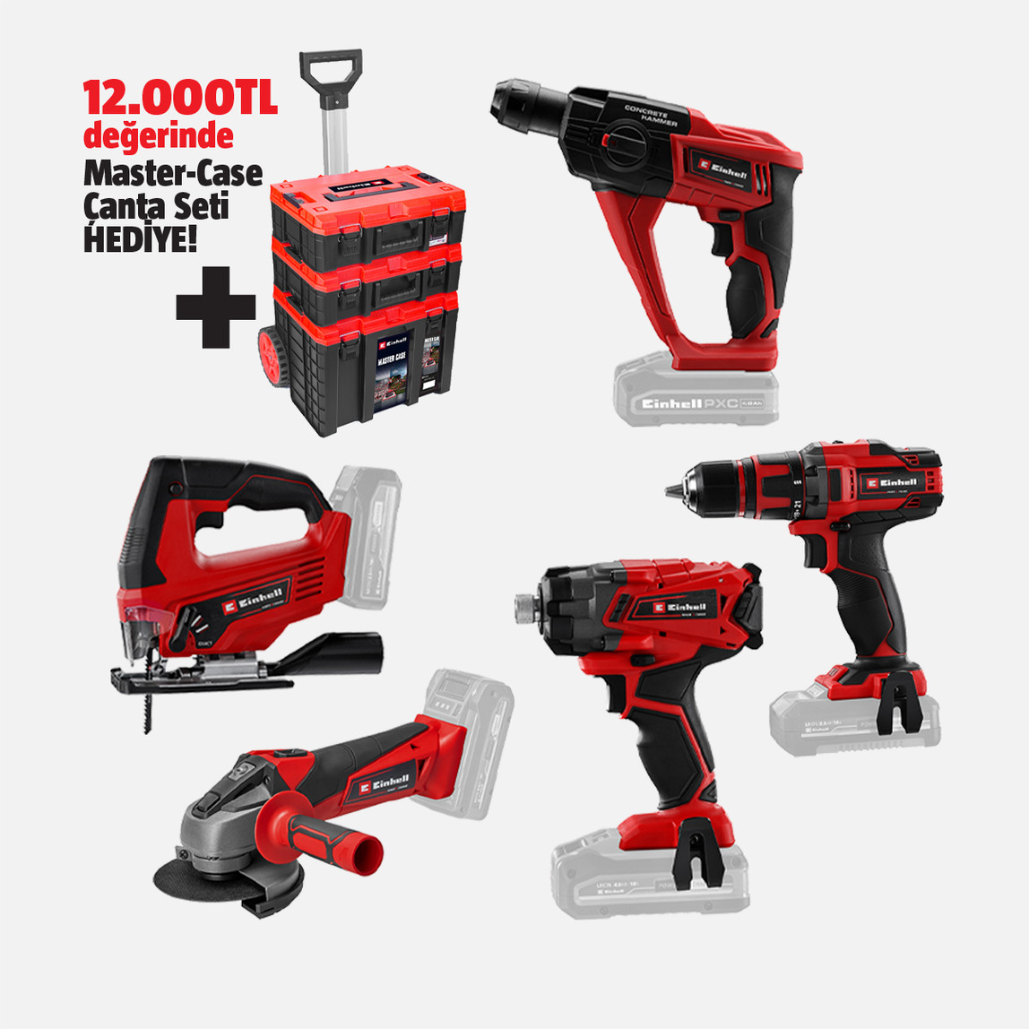    Einhell PXC 18V 5’li Makine Seti  