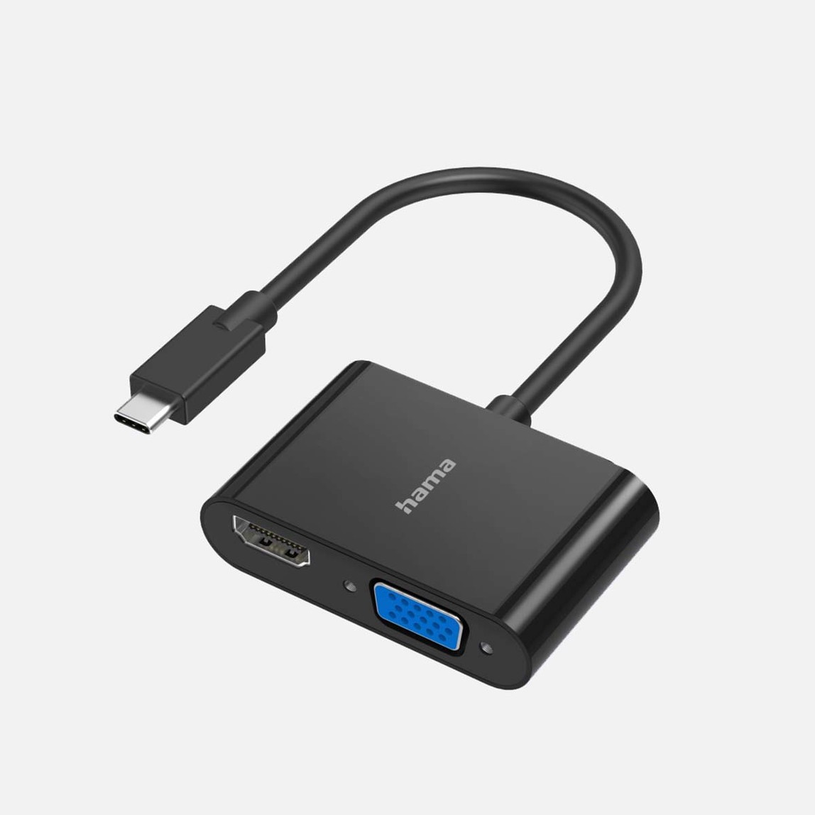    Hama HM.200313 USB-C – HDMI & VGA 2'si 1 Arada Video Adaptörü 4K Siyah 