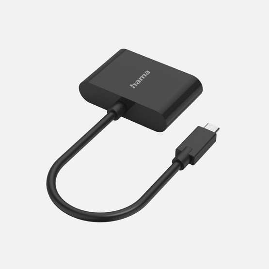 Hama HM.200313 USB-C – HDMI & VGA 2'si 1 Arada Video Adaptörü 4K Siyah
