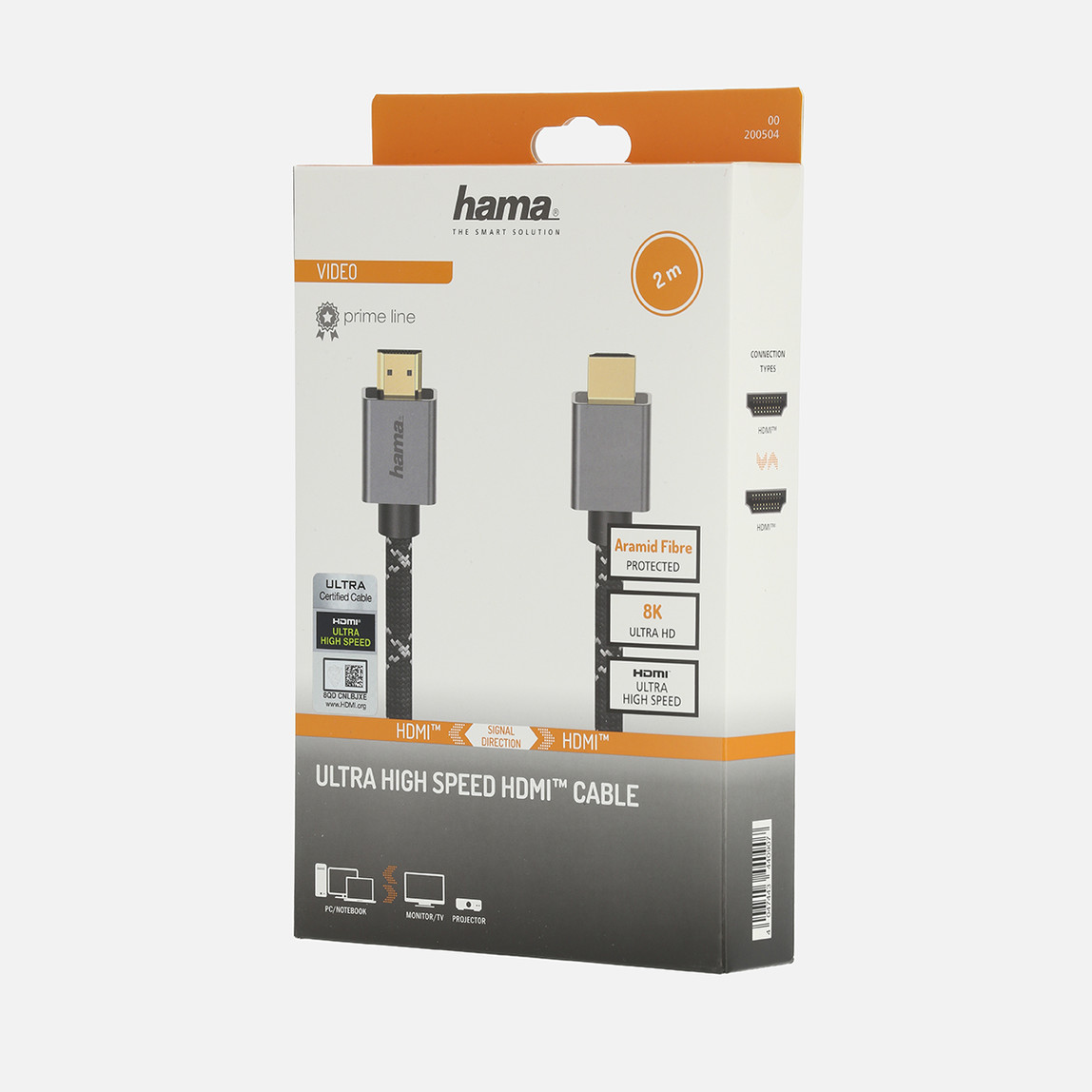    Hama HM.200504 Premium Ultra High Speed HDMI 2.1 8K Kablo 2M 