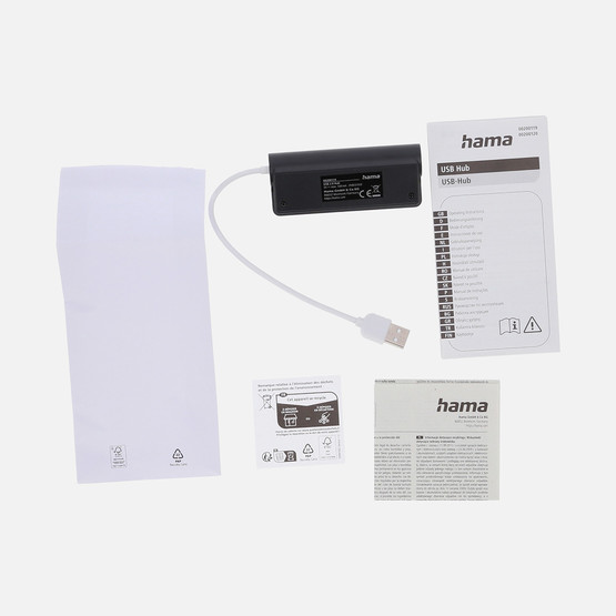 Hama HM.200119 4 Ports 2.0 480 Mbit/s USB Hub Siyah
