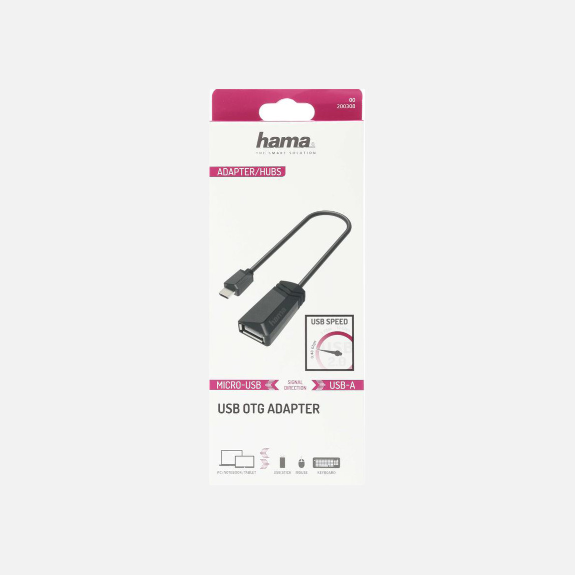    Hama HM.200308 Adaptör USB B Micro Fiş - USB A Soket 
