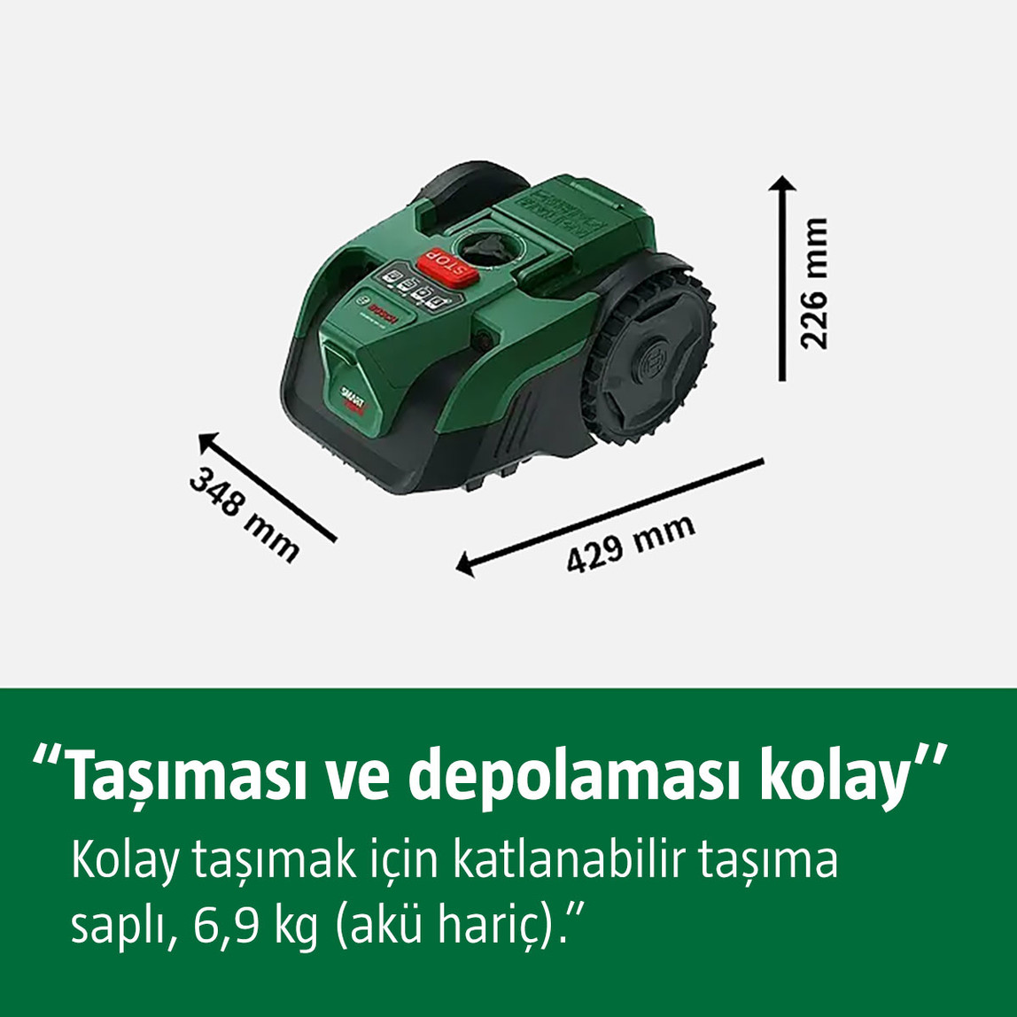    Bosch VISIMOW100 Robotik Çim Biçme Makinesi 1x4 AH 