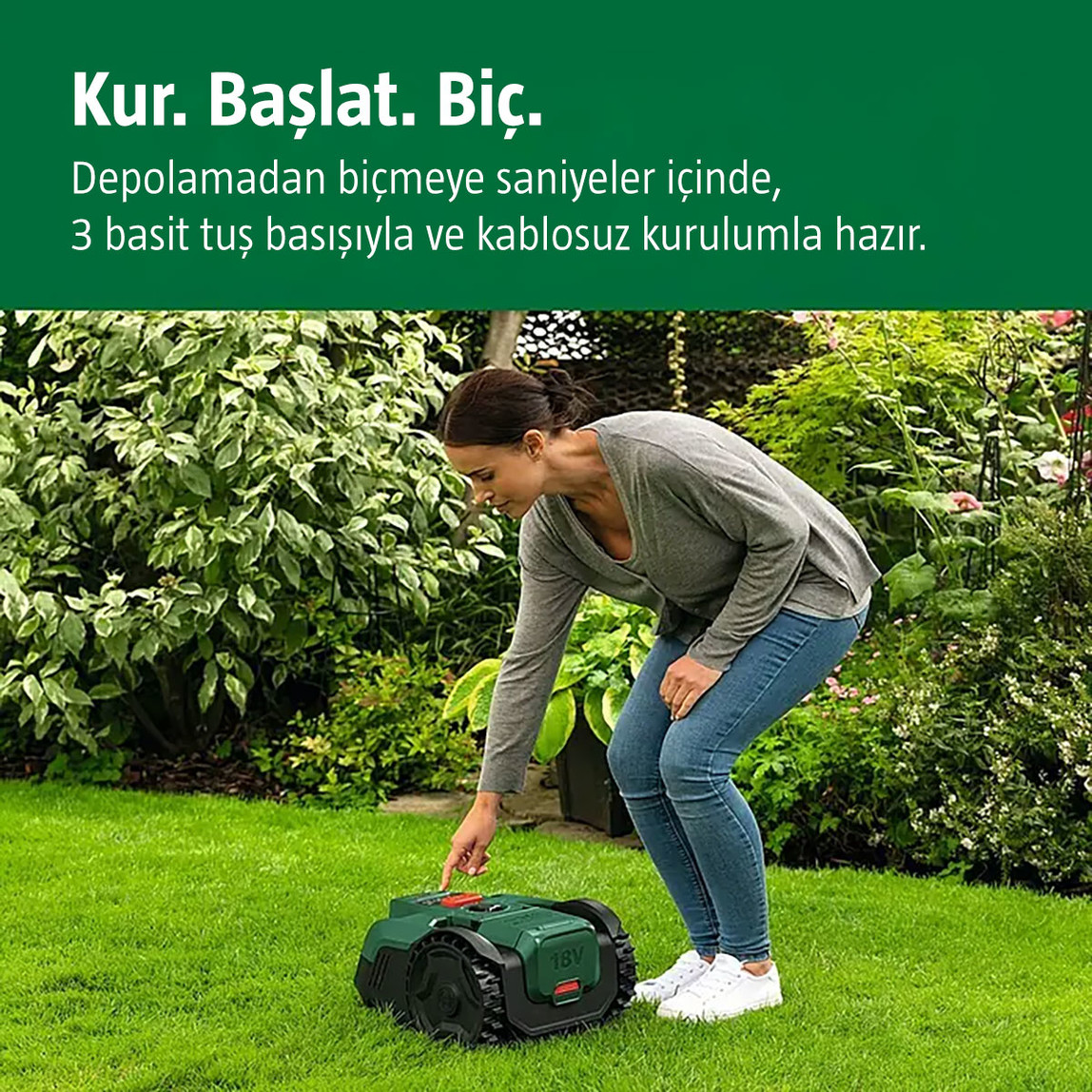    Bosch VISIMOW100 Robotik Çim Biçme Makinesi 1x4 AH 