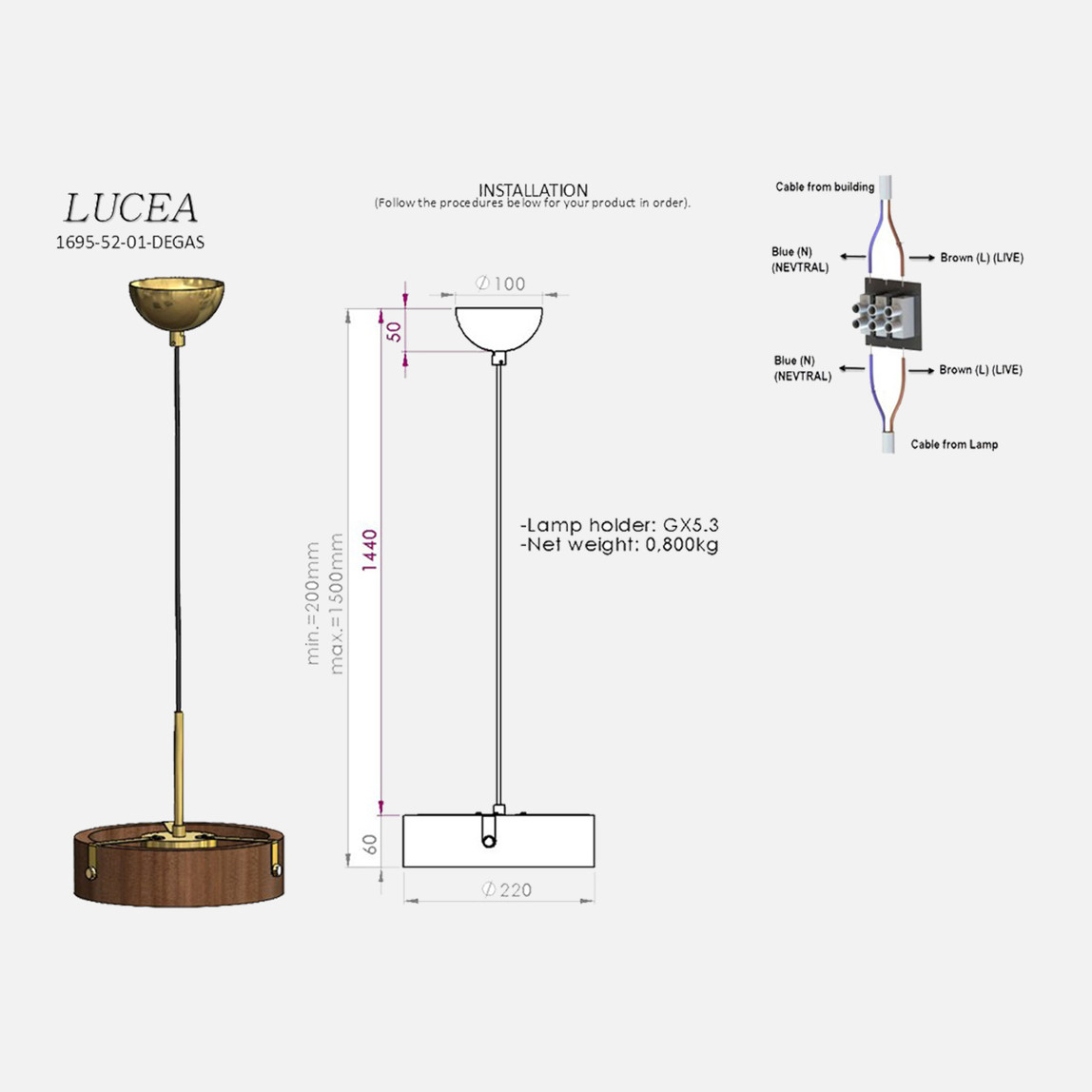    Lucea Degas Tekli Antik Lak Sarkıt Avize 1xGx5.3 