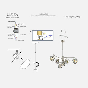 Lucea Solana 6'Lı Satin Avize 6xE14