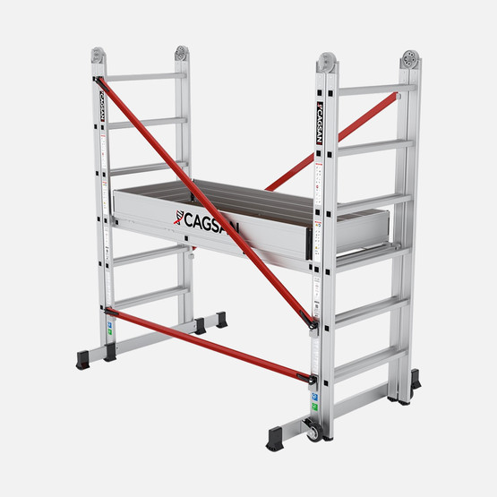 Çağsan Stella 12 Basamaklı Katlanır Merdivenli Pratik İskele