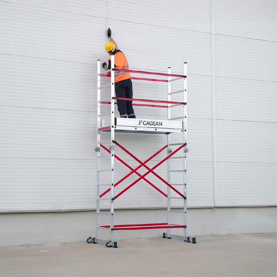 Çağsan Stella 12 Basamaklı Katlanır Merdivenli Pratik İskele