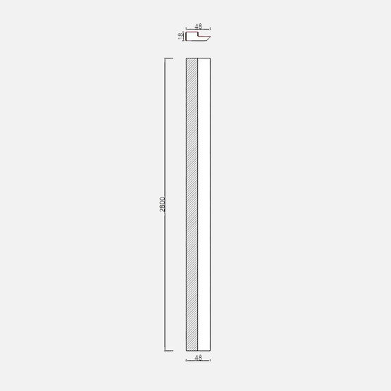 MDF Duvar Paneli Sol Başlangıç Profili 18x48x2800mm Meşe