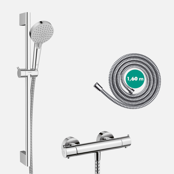 Hansgrohe Vernis Blend Duş Seti ve Termostatik Banyo Bataryası