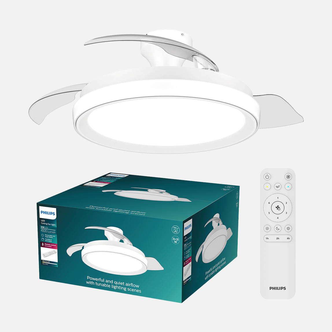    Philips Bliss Dim Edilebilir Lambalı Kumandalı Tavan Vantilatörü 