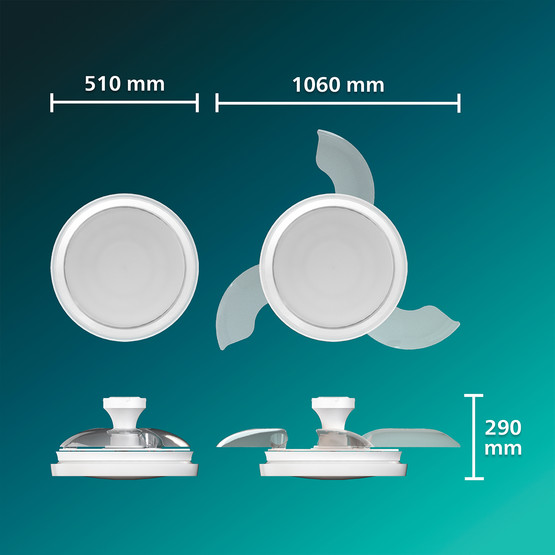Philips Bliss Dim Edilebilir Lambalı Kumandalı Tavan Vantilatörü