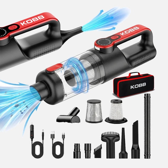 KOBB KBV20 12Volt/ Li-ion Şarjlı Kömürsüz Motor Hibrit Araç Süpürgesi (8 Parça Aksesuar Seti ve Taşıma Çantası)
