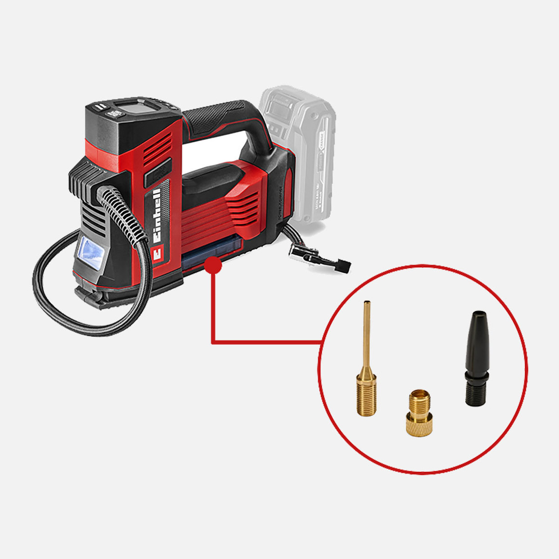    Einhell CE-CC 18/23 D Li-Solo Akülü Oto Hava Kompresörü (Akü ve Şarj Cihazı Dahil Değildir.)
 