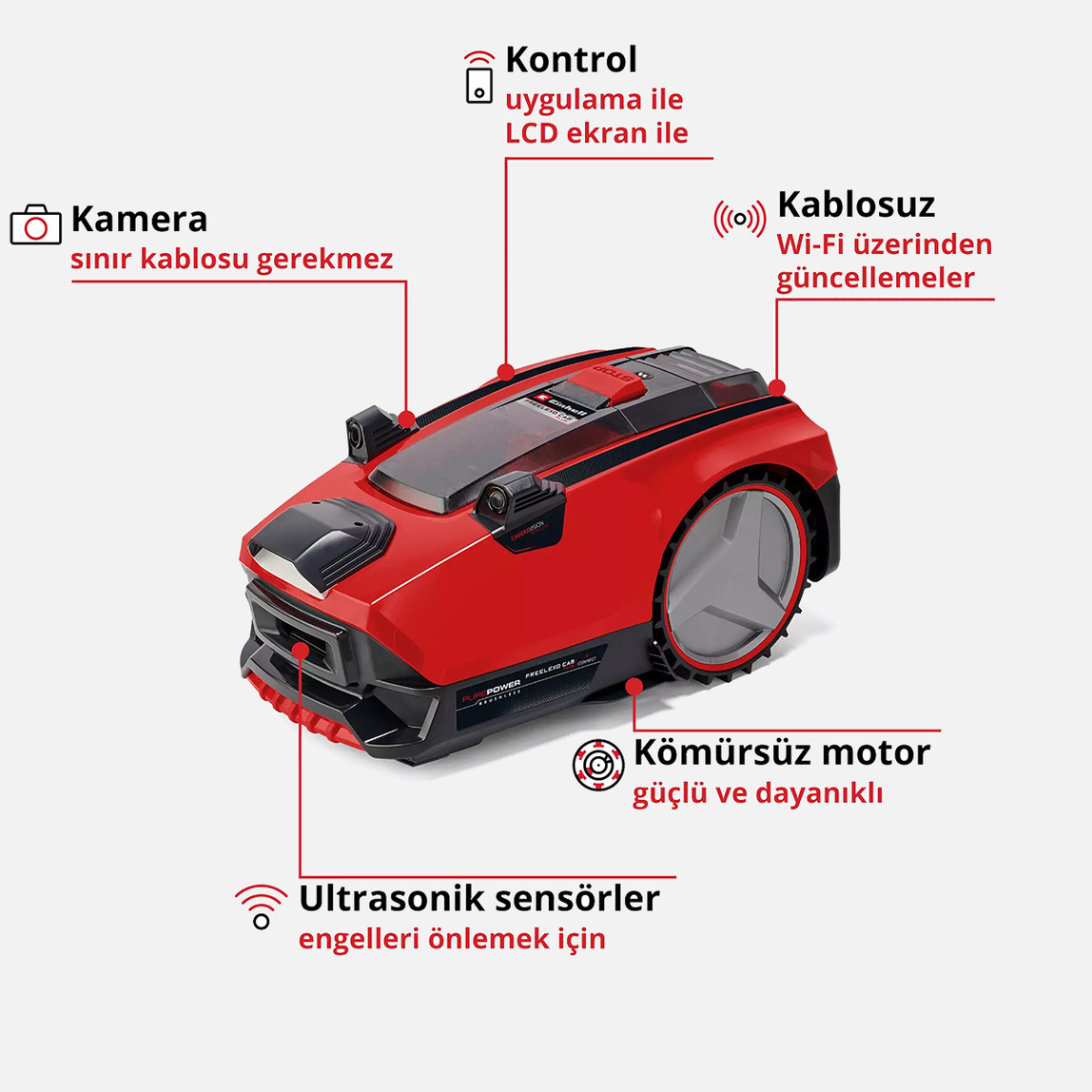    Einhell FREELEXO CAM PLUS 600 Robot Çim Biçme Makinesi 600 m² 