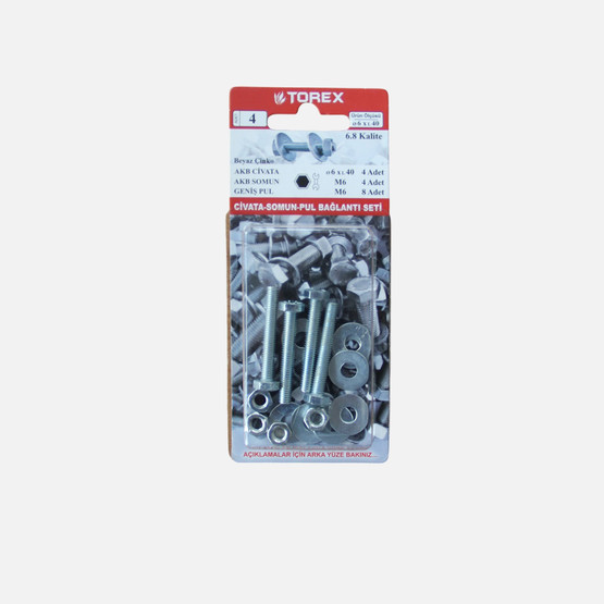 Torex M6x40 Civata Somun Pul Bağlantı Seti