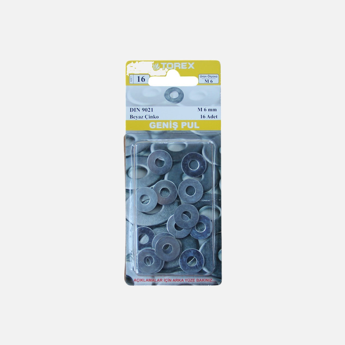    Torex DIN 9021 M6 Geniş Pul 