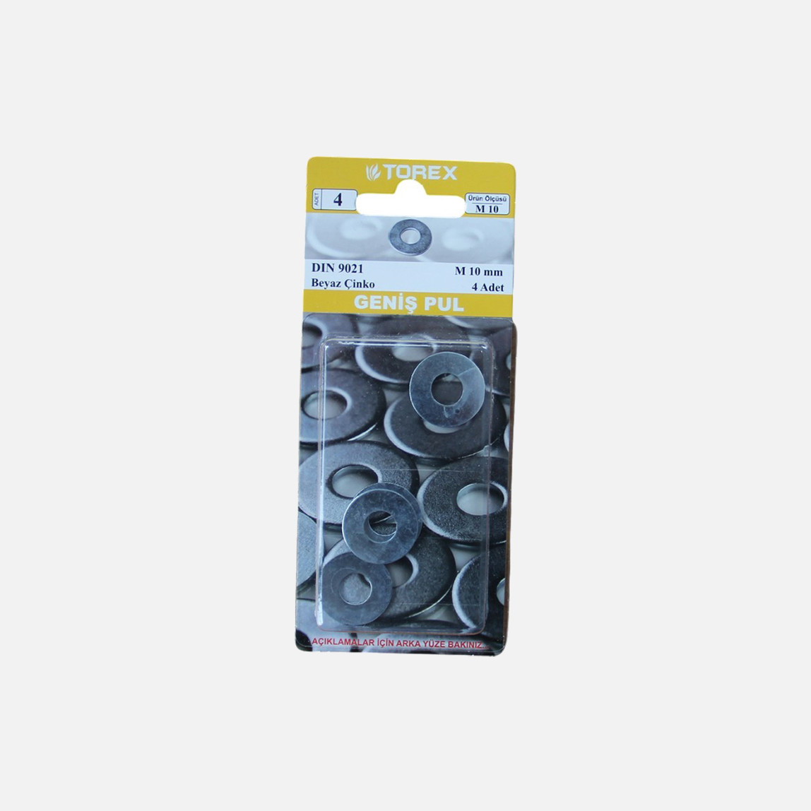    Torex DIN 9021 M10 Geniş Pul 