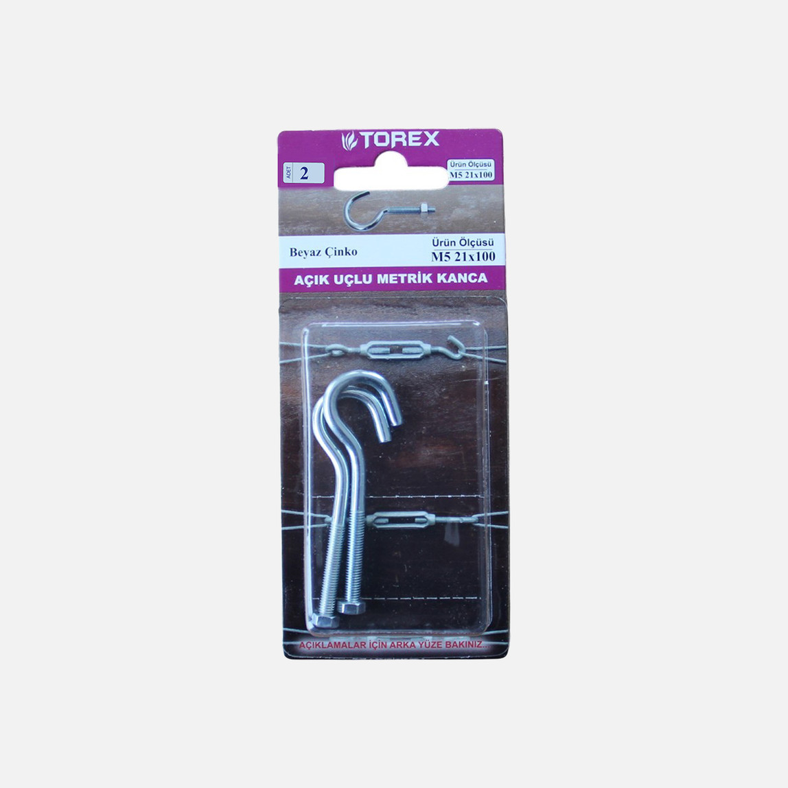    Torex Açık Uçlu Metrik Kanca M5 21x100 mm 