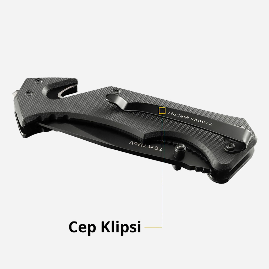    Cat DA980012 3 IN 1 Çok Fonksiyonlu Katlanabilir 20CM Paslanmaz Çelik Siyah Kamp Çakısı Bıçağı  