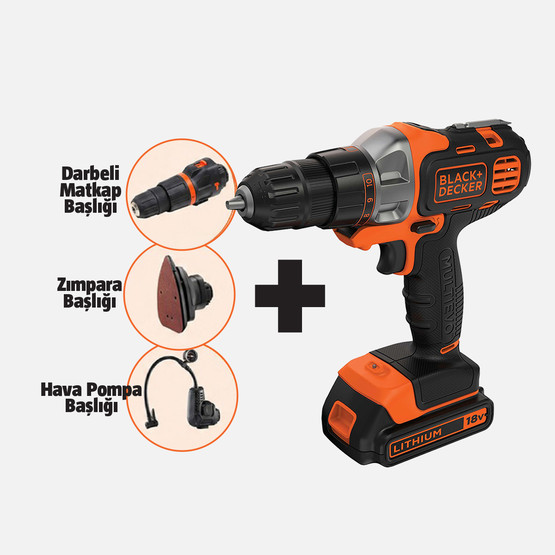 Black&Decker MT218KB-QW 18v Multi Başlıklı Çift Akülü Matkap