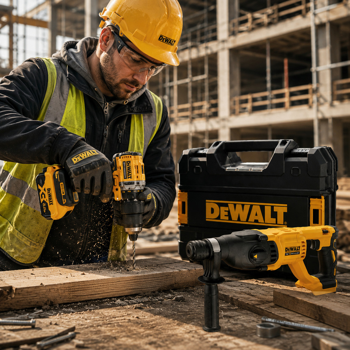    Dewalt DCD799P2T-QW Akülü Darbeli Matkap ve DCH1133NT-XJ Kömürsüz Solo Kırıcı Delici 2'li Makine Seti 