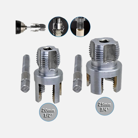 6484 20/25 mm PVC PPRC Boru Diş Açma Aparatı 2'li Set