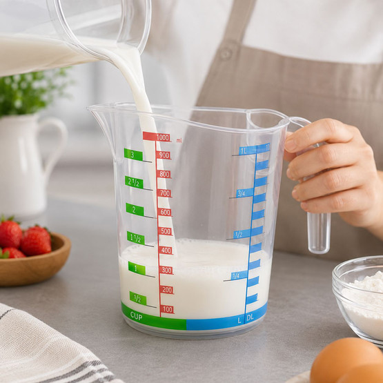 Home Puzzle Renkli Dereceli Plastik Ölçü Kabı 1000 ml