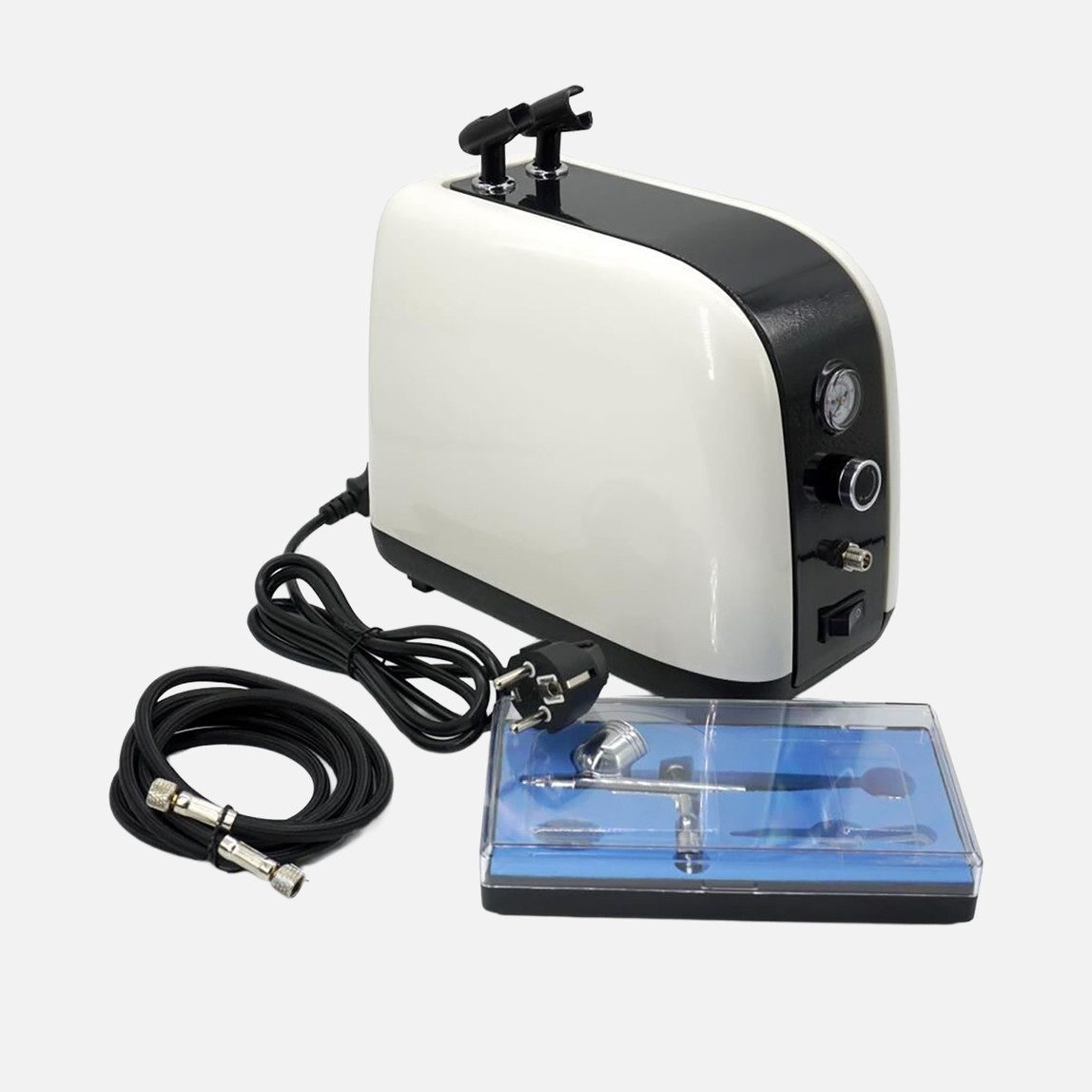    Rox 0067 Profesyonel Airbrush Kompresör Mini Boya Tabancası Seti 