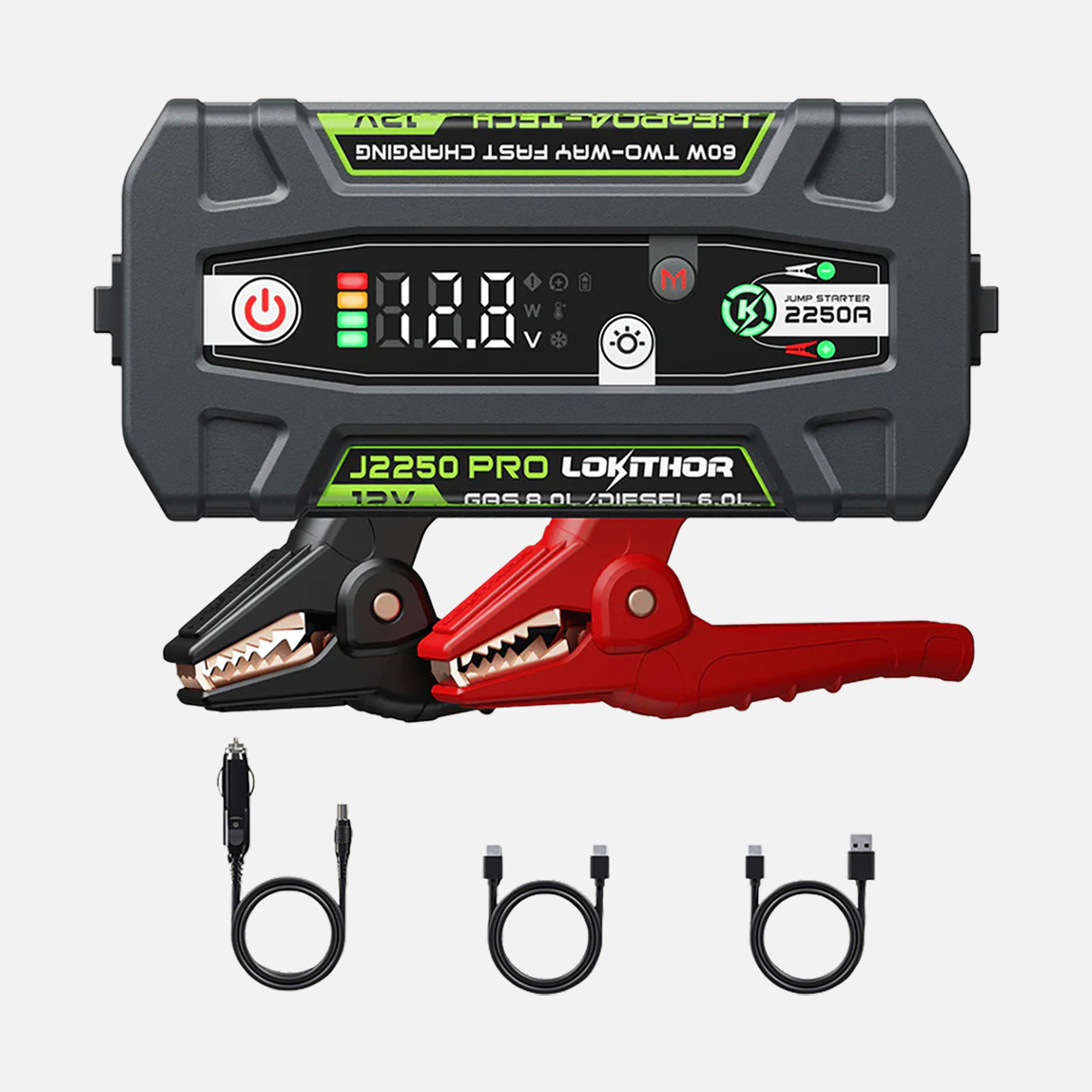    Lokithor J2250PRO 12V 2250Amp LiFePO4 Akıllı Akü Takviye, Powerbank ve Led Lamba 