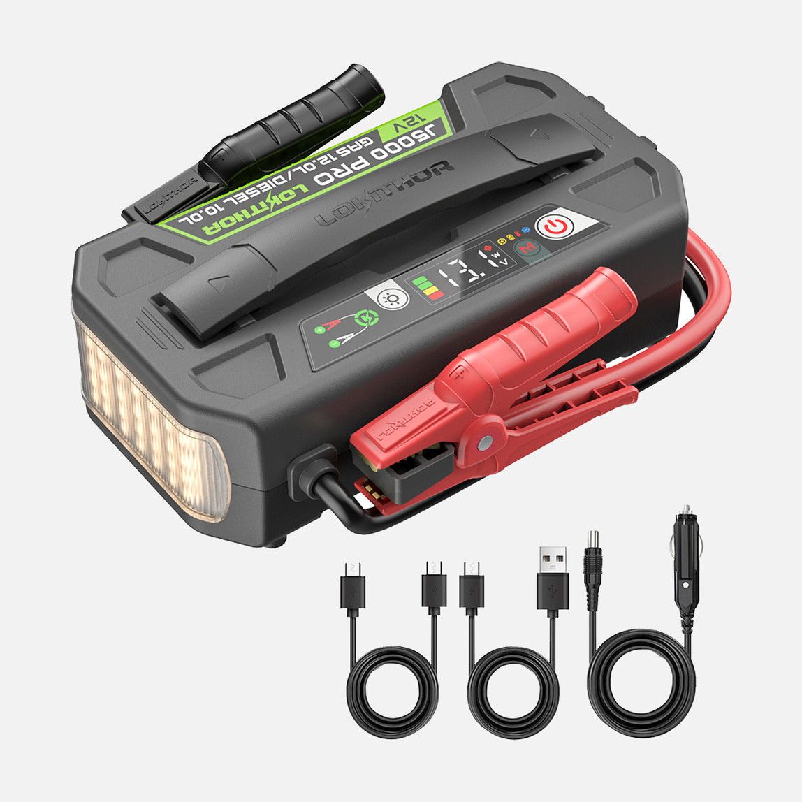    Lokithor J5000PRO 12V 5000Amp LiFePO4 Akıllı Akü Takviye, Powerbank ve Led Lamba 