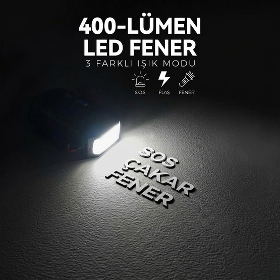 Lokithor J5000PRO 12V 5000Amp LiFePO4 Akıllı Akü Takviye, Powerbank ve Led Lamba