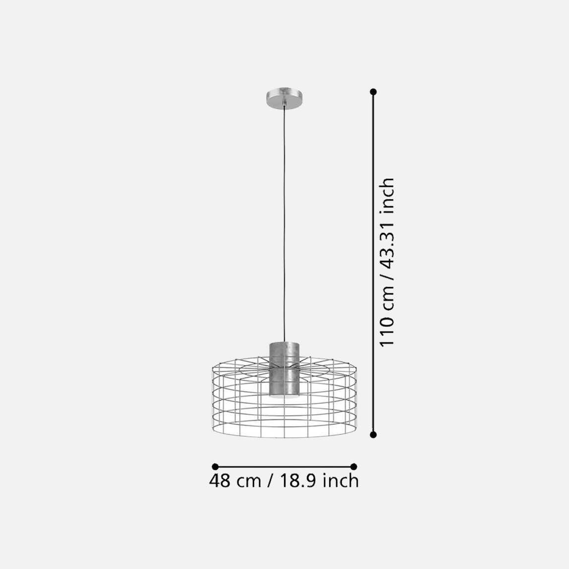    Eglo Milligan 40W E27 Duy 48cm Sarkıt 