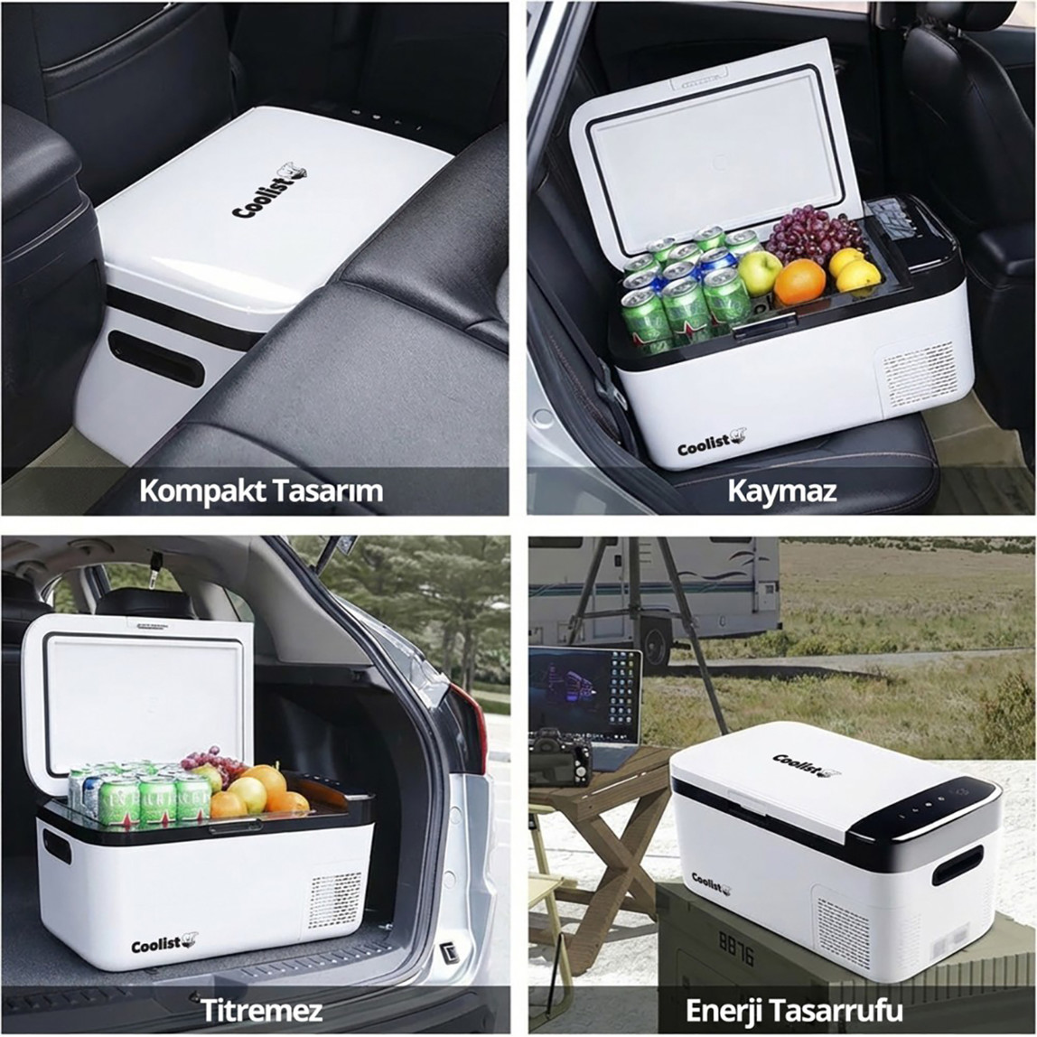    Coolist CLK25B 12/24Volt/ 220Volt 25 Litre Kompresörlü Bluetooth Bağlantılı Oto Buzdolabı  
 