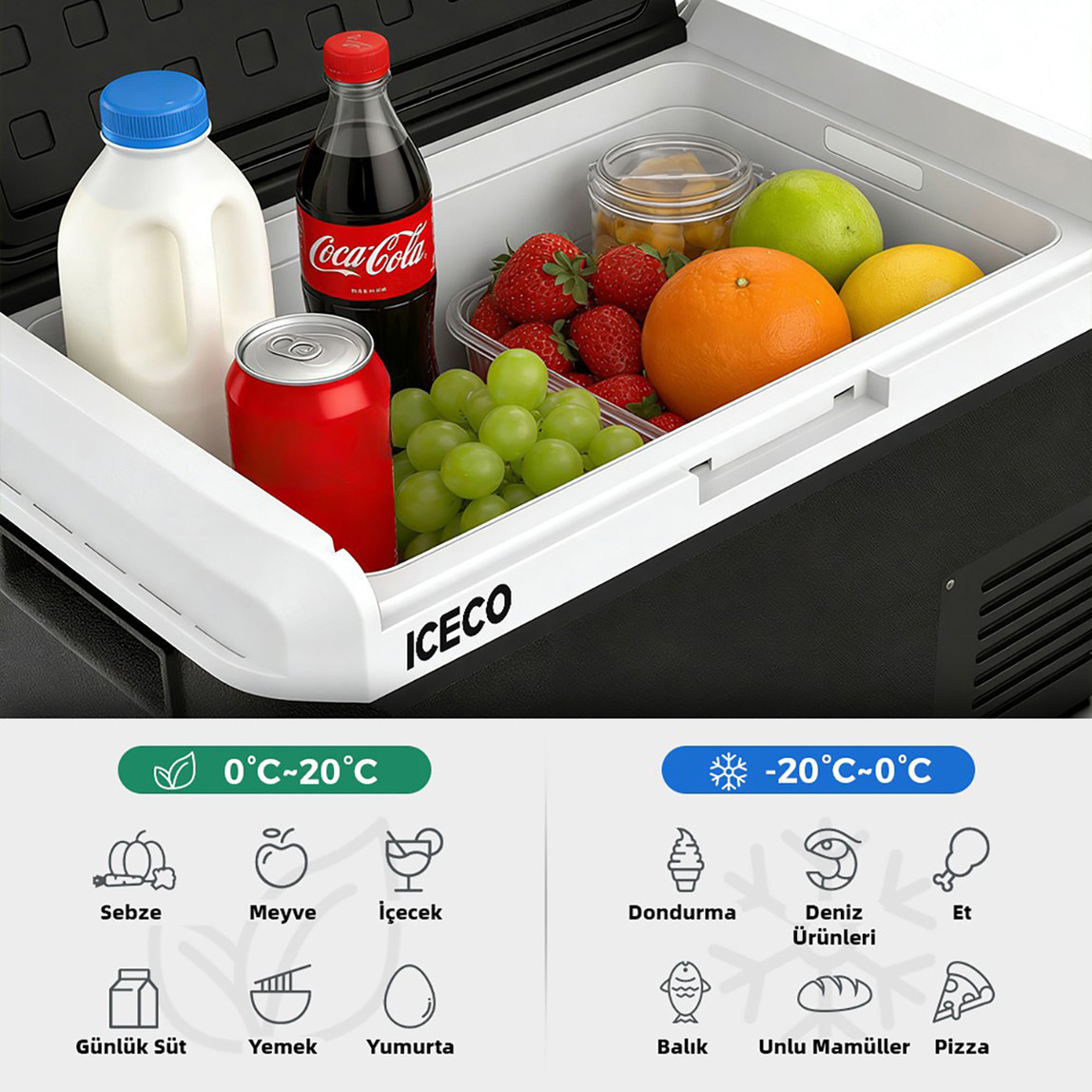    Iceco MCD40D 12/24Volt 40 Litre Kompresörlü Outdoor Oto Buzdolabı 
 