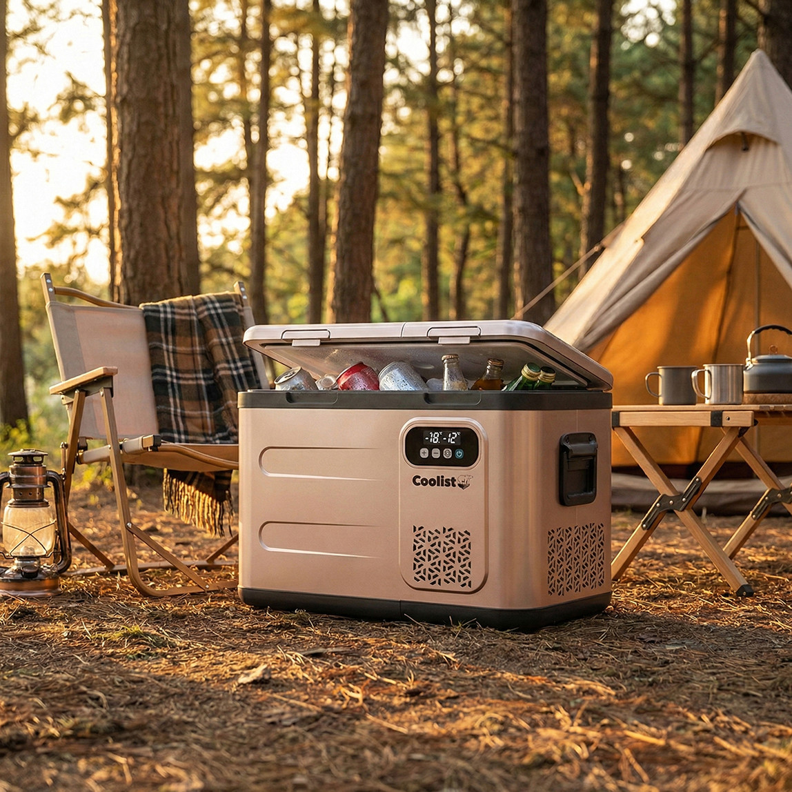    Coolist CLK40D 12/24V/220Volt 39 Litre Çift Bölmeli Outdoor Kompresörlü Bluetooth Bağlantılı Oto Buzdolabı 
 