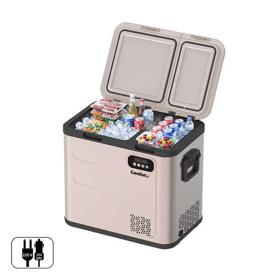 Coolist CLK60D 12/24V/220Volt 59 Litre Çift Bölmeli Outdoor Kompresörlü Bluetooth Bağlantılı Oto Buzdolabı 
