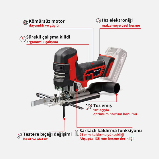 Einhell Professional TP-JST 18/135 Li BL S-F Solo Akülü Dekupaj Testere (Akü ve Şarj Cihazı Dahil Değildir.)