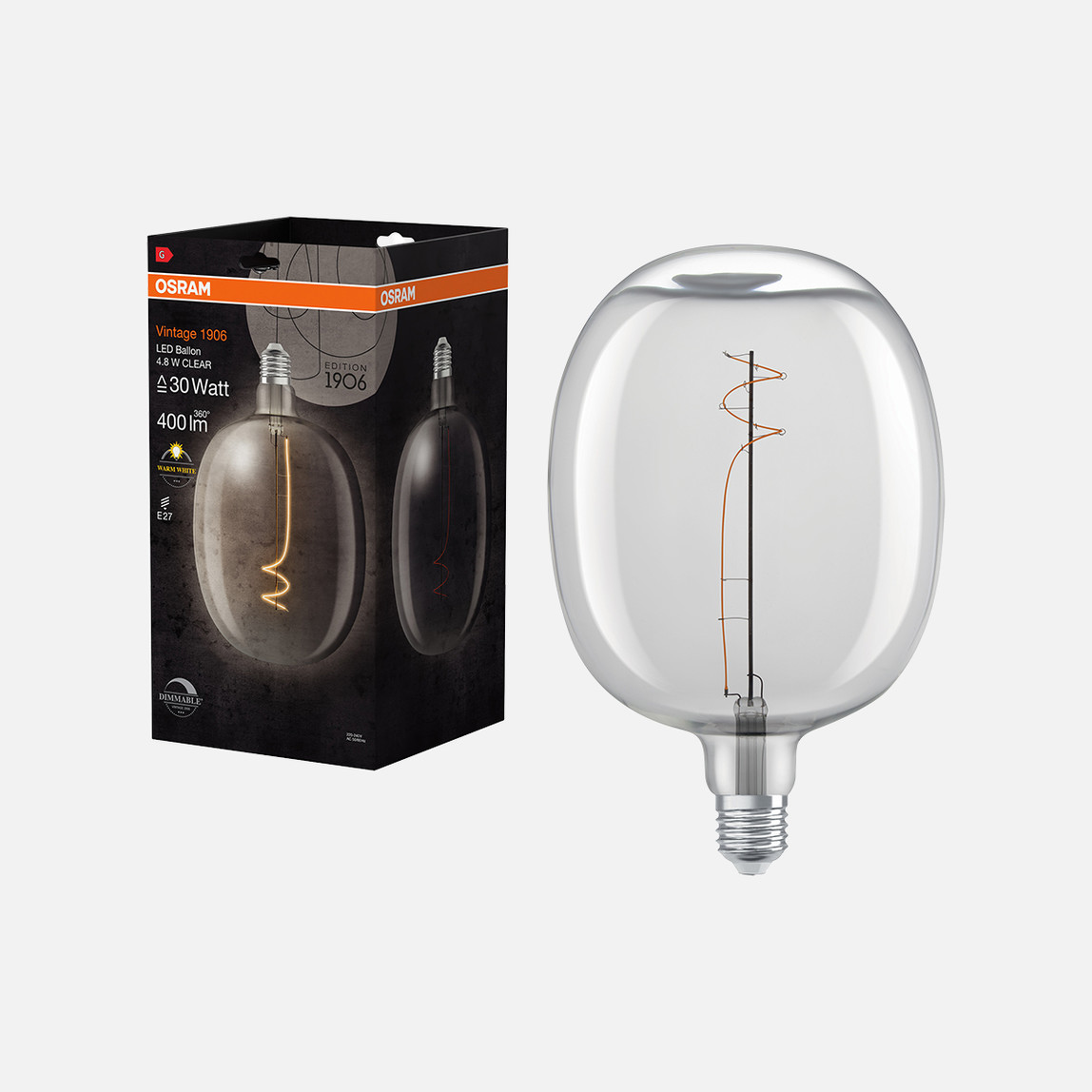    Osram 1906 Ballon 4.8W E27 Dimmer LED Ampul 