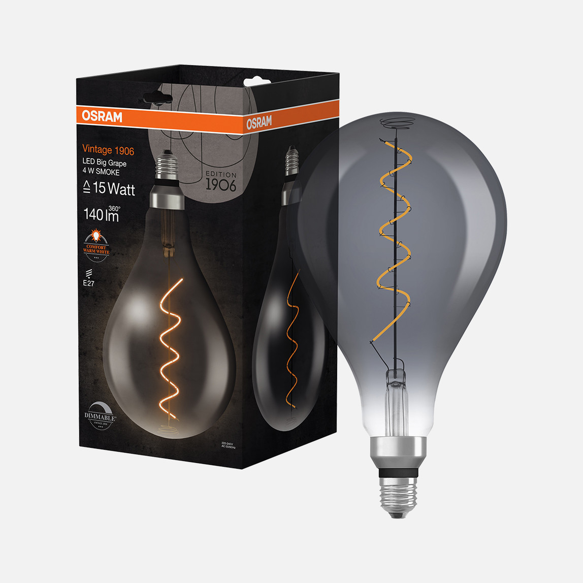    Osram 1906 Big Round 4W E27 Dimmer LED Ampul 